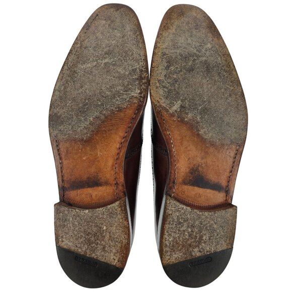 Gravati Italy Men 8.5 Burnished Brown Leather Dress Shoes Wingtip Brogue Oxfords - Picture 4 of 13